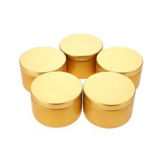 캔들공병 5pcs 차 캔 50ml 캔들 통 뚜껑이있는 은닉 항아리 봉인 된 병 화장품 용기 향신료 보관 주최자 쥬얼리 케이스, Gold