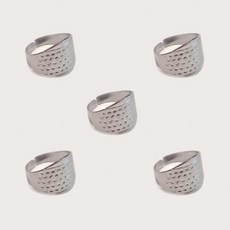 쇠골무 금속골무 길이조절 (프리사이즈) 5개, 1세트, 실버