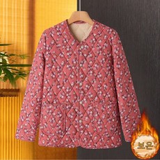 ZAJA 여성 플라워 패딩 루즈핏 엄마옷 빅사이즈 기모 솜옷