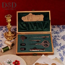 D&D 復古實木針線盒套裝, 1個, 綠色:如圖所示