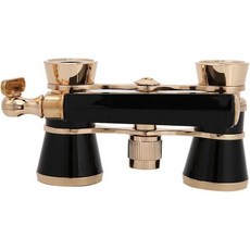 쌍안경 3배 25mm 배율 컴팩트 경량 오페라 글라스 망원경 손잡이 포함 여성용 어린이용 음악회용 6.5mm 출사동공 중앙 BAK7 프리즘 (검정색), 검정