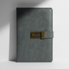 디루아 심플 비밀 일기장 잠금다이어리 자물쇠 바인더 노트, DR_그레이, 1개