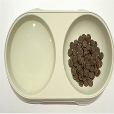 온담공간 2구 애완용 밥그릇 애완견식기, 아이보리