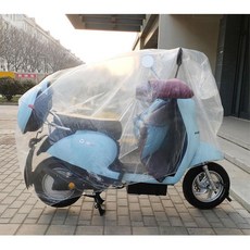바이크 오토바이 보호 방수 비닐 투명 덮개x2개 M 장마대비 방수용품, 바이크 투명PE커버(M