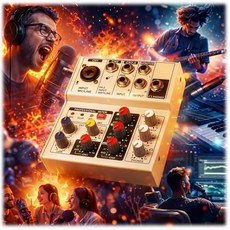 48V 팬텀 파워 MIC/라인/기타 입력 CH3/4 라인 입력 모니터 출력 및 헤드폰 출력 홈 녹음 라이브 스트리밍 팟캐스트 음악가용 4채널 USB 컴퓨터 인터페이, 48V 팬텀 파워, MIC/라인/기타 입력, CH3/4