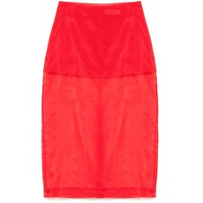 프랭키샵 페리 시스루 미디 스커트