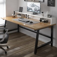 Sonipure 컴퓨터 책상 사무용 책상 수납 선반 책상 학생 책상, 나뭇결