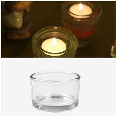 티라이트 유리용기 대 35ml 캔들용기 티라이트 홀더 투명미니원형, 1개