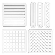 BENECREAT 6가지 스타일 불렛 저널링 스텐실 재사용 가능한 아크릴 템플릿 미니 캘린더 스퀘어 도트 저널용 스텐실 세트 플래너 액세서리 스크랩북 습관 추적기, BENECREAT 6가지 스타일 불렛 저널링 스텐실,