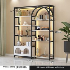 화장대 향수 소품 캐비닛 매장용 진열장 미용실 정리대 뷰티 선반, I. 120x30x200 블랙 랙(캐비닛