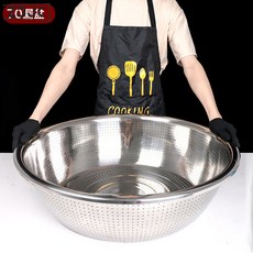 Z3JC 瀝水籃304不鏽鋼洗菜瀝水籃家用淘米過濾藍不鏽鋼大盆盆子, 30470cm特厚漏盆【單個裝】:如圖, 1個