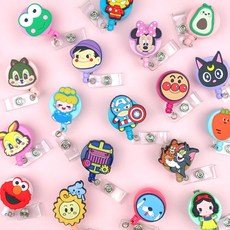 360도 회전 집게 캐릭터 릴홀더 간호사 테이프걸이 필수템 용품, 131.퍼플핑크/호박