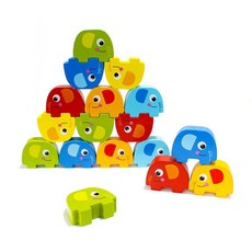 코끼리 쌓기 퍼즐 070 두뇌트레이닝 신나는 아이들이좋아하는 아동 완구, 1개