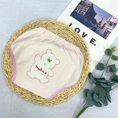 【禾季】台灣製 四層透氣學習褲, 1個, 淘氣小熊(粉色),90cm【11-13kg】