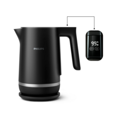 필립스 온도조절 이중 단열 무선 전기포트 9000 시리즈 블랙, HD9396/90