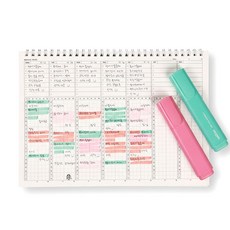 국꿈사 골트랙 플래너 일주일 12시 타임라인 계획 훈련 투약 10분 스터디, 1개, 핑크