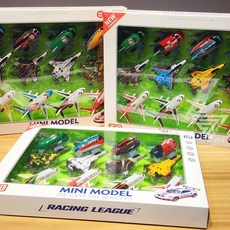 MINI MODEL 迷你飛機模型 12入 迴力戰鬥機 客機 仿真合金玩具組, 1個, 顏色隨機 12入飛機一盒