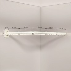 隱形折疊浴簾 免打孔折疊浴簾桿 浴簾軌道 隱形浴簾桿 浴室淋浴簾 折疊浴簾 折疊浴簾 伸縮浴簾 浴簾折疊, 奶白五折單杆, 1個