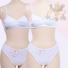 참깨샵 항균 가공 주니어 2단계 브라팬티세트 주니어여아속옷