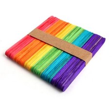 삼광문구 하드스틱(중) 컬러혼합 50개 우드스틱 컬러하드막대 컬러아이스크림막대