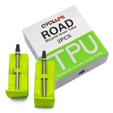사이클라미 초경량 TPU 로드용 자전거 튜브 2개 세트 700x18/32C 80mm, 1세트 1세트