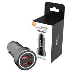 로랜텍 퀵차지 3.0 차량용 듀얼 고속 충전기, GRT-91, 메탈블랙