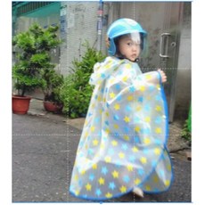 小星星斗篷式兒童雨衣，附手提收納袋