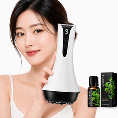 Voltmate 괄사 마사지기 EMS 저주파 온열 바디 케어 마사지 오일 포함, 흰색, 흰색