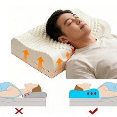 IMIS 높이 조절형 라텍스 경추 베개+ 내부 베개커버 + 외부 베개커버 (2가지 타입 가능), 1개, 화이트