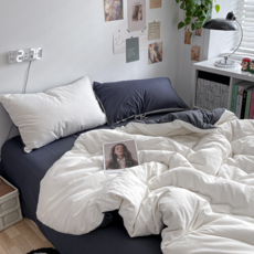 Jeernare 부드러운 고밀도 이불커버 세트 사계절 이불커버 +침대커버 +베개커버 2p