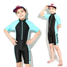 TS스포츠 주니어 남아 집업 반팔 실내수영복 TSKB-CP 23001 수모포함