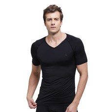 GearX 男款奢華夏季短袖 V領涼感打底衣