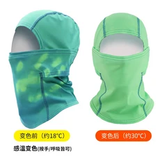 열에 민감한 색상 변화 마스크 스키용 호흡 색상 변화 스카프 야외 사이클링 및 등산용 헤드기어, 02 Blue to green