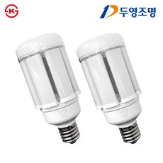 [효율 1등급] LED 두영 고와트 콘램프 50W E39 보안등 파워램프 호박벌브 대모갈소켓, 주광색, 2개