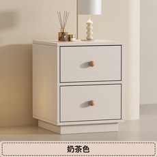中古風復古黑胡桃木床頭櫃 臥室超窄收納櫃, MQ3實木免漆奶茶色