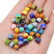 6mm 30Pcs 유리 천 꽃 네팔 호박 구슬 독특한 흩어져있는 수제 DIY 쥬얼리 팔찌 귀걸이 액세서리, style4