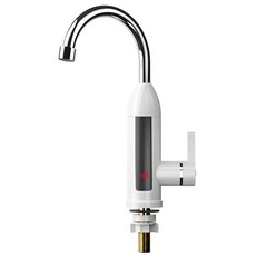 3000W Tankless 난방 수도꼭지 360도 조절 전기 온수기 주방 싱크 용 인스턴트, EU, White