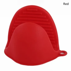 2/1PCS 두꺼운 실리콘 오븐 장갑 Anti-Scald 내열성 주방 베이킹 홀더 트레이 랙 핸드 클립 전자 레인지, 02 1PC, 04 Red