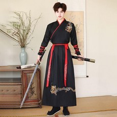 改良古裝漢服女中國風交領古風男武俠服學生情侶裝班服套裝