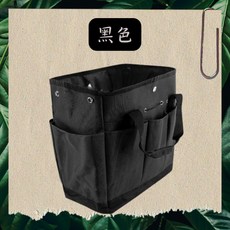 園藝工具袋 多功能收納包 電工包 裝潢包 方便攜帶 黑色 軍綠 灰黑拼接, 1個, 園藝工具袋 黑 <不含工具>