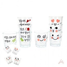 술잔 소주잔4p 메시지잔, 샐러리 소주잔4p, 1개, 단일상품1