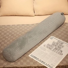 죽부인 냉감 긴 여름 시원한 쿨링 대형베개, 짧은 플러시 비니 스타일 그레이