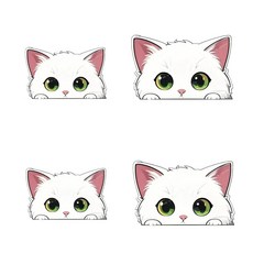 픽클리차량용 스크래치 커버 고양이 스티커 자동차 흠집커버고양이스티커, 4개, 화이트
