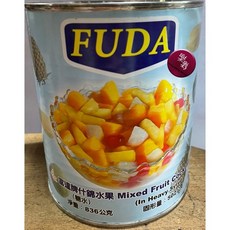 FUDA 什錦水果罐頭 (糖水), 1個, 富達什錦水果,罐