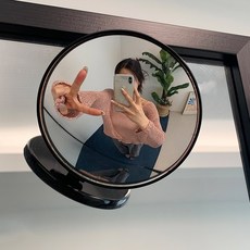 백미러 볼록 거울 룸미러 흡착 보조 미러 감성 인테리어, 1개, 감성백볼록거울(블랙)