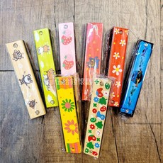 兒童卡通木質口琴 嬰幼兒音樂啟蒙玩具 口風琴 Harmonica, 1個, 隨機花色