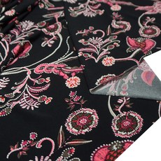 원단대장 프린트 원단 핑크 일본풍 꽃무늬 발포 원피스천 봄 의류천 찰랑거림 자체제작, 핑크색, 1개