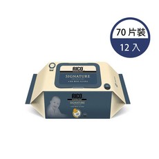 RICO Baby Signature 金盞花特厚款濕紙巾 70抽 12入 65gsm 寶寶清潔保濕, 1箱, 12個裝