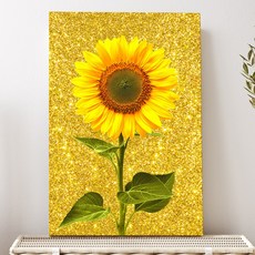 복을 부르는 황금 해바라기 캔버스 액자 풍수지리 부자되는그림, 02.N_황금 해바라기 1송이_B