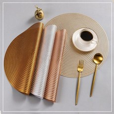 아름다운 식탁 고급 북유럽풍 테이블 플레이팅 데코 원형 유리 대용 품격 매트 원목 개인 식탁보 바닥 센스있는 주방 꾸미기 이사 필수 추천, (1)실버